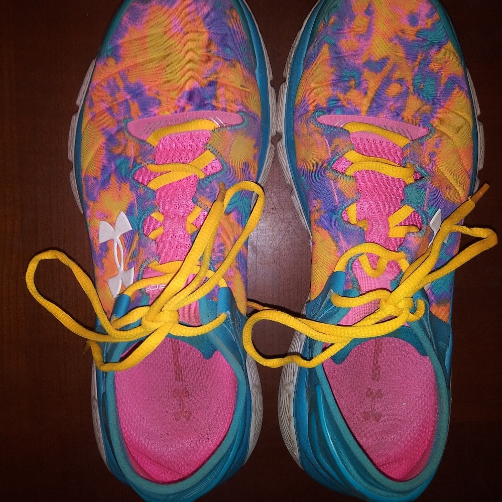 Colorful Under Armour tennis shoes